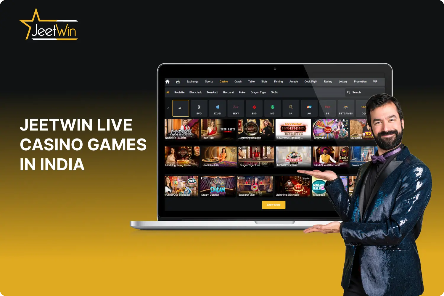 Jeetwin Casino has above 100 live dealer games for players in India