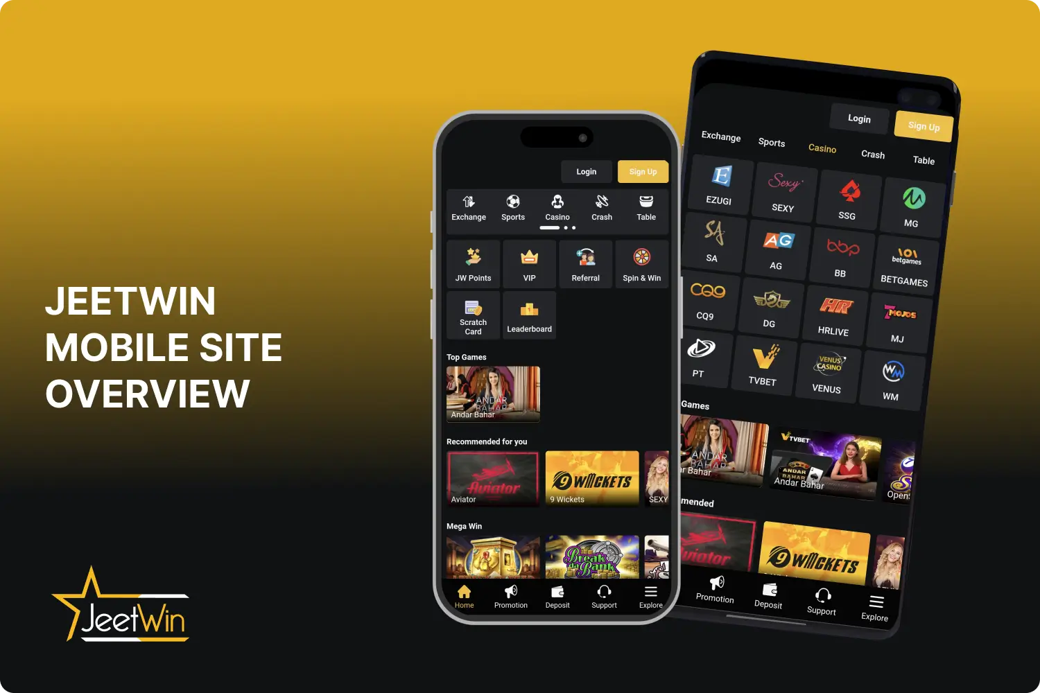 जीतविन कैसीनो का अनुकूलित मोबाइल संस्करण भारत के उपयोगकर्ताओं को स्मार्टफोन ब्राउज़र के माध्यम से साइट तक पहुंचने और साइट के मुख्य संस्करण की तरह सभी टैब तक पहुंचने की अनुमति देता है।
